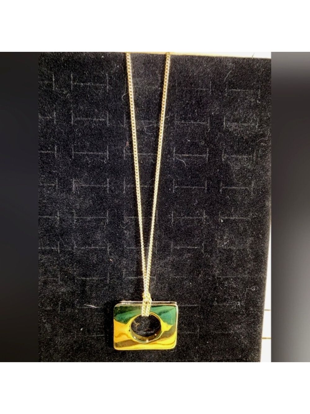Ann Taylor Goldtone Geometric Pendant Necklace – 30" Adjustable